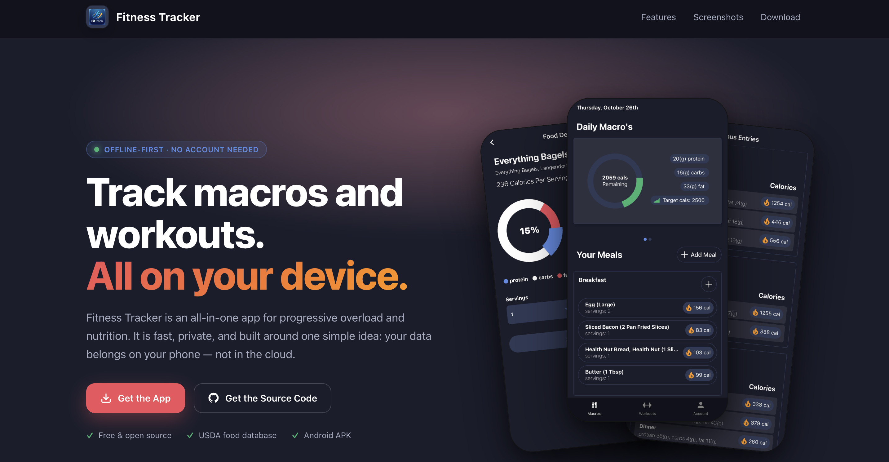 Fitness Tracking App screenshot